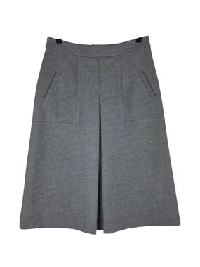Ronen Chen Gray A-Line Midi Skirt